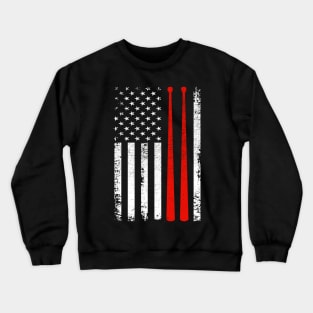 Drum sticks on a vintage American flag For Drummers Crewneck Sweatshirt